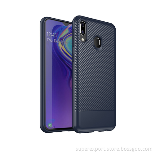 Carbon Fiber Pattern TPU Phone Case for Samsung M20